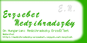 erzsebet medzihradszky business card